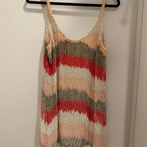 Parker Sequin Multi Color Dress Sz M